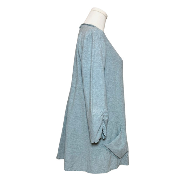 Fenini Green Cotton Lightweight 3/4 Sleeve Button Front Cardigan Medium - Picture 3 of 7